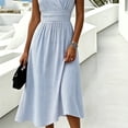 thumbnail image 5 of Ovbmpzd Summer Long Wedding Guest Dresses for Women And Women'S Plus Elegant Striped Printed formal Dresses V-Neck White Sleeveless Tank Dresses,XXXL, 5 of 6