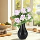 thumbnail image 4 of Ramo de rosas de seda - Flores artificiales de 33" con dalias, hortensias y follaje para decoración del hogar y bodas, 4 of 7