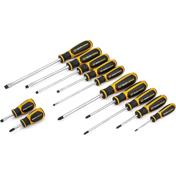 Juego de destornilladores GEARWRENCH, 12 unidades Phillips/Slotted 80051H