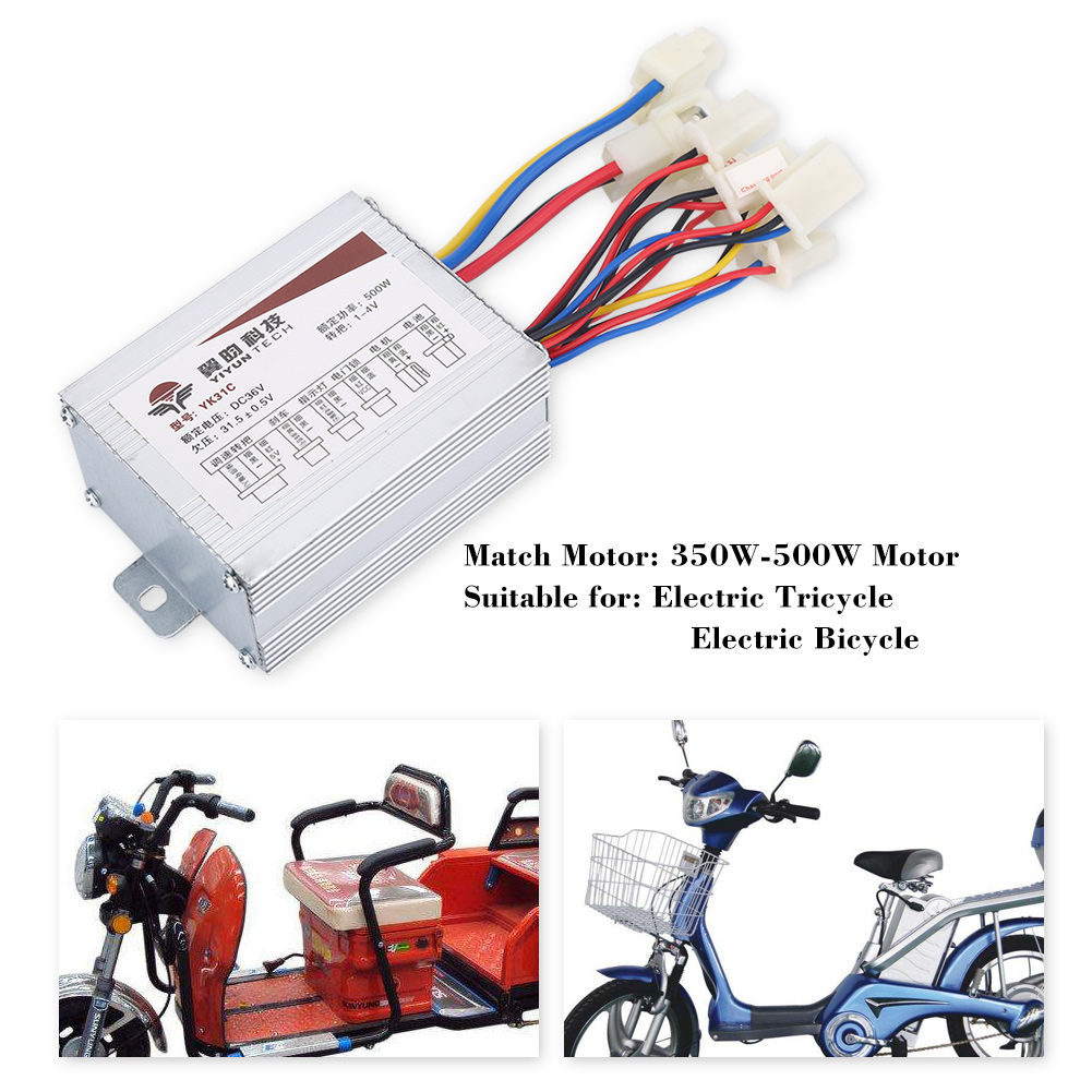 OTVIAP 36V Controller,Electric Bike Brushed Controller,36V 500W Motor