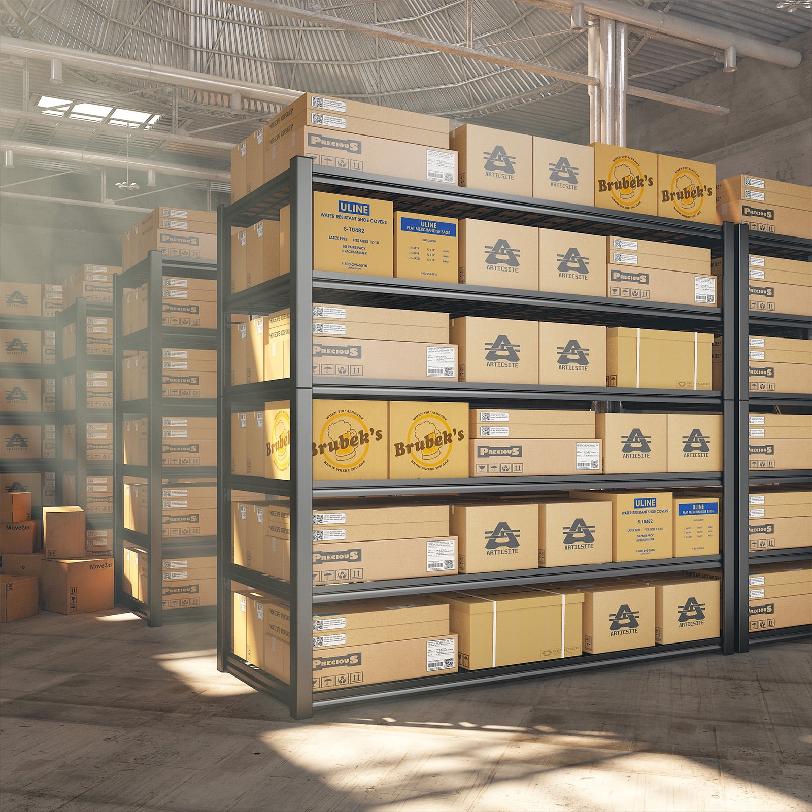 REIBII 84" H Garage Shelving 6-Tier Storage Shelves Heavy Duty Loads 3500LBS Adjustable Metal Shelving Industrial Shelving 48" W x 20" D