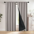 thumbnail image 6 of Polyester Pongee Rod-Pocket Light Blocking Curtains | 100% Blackout Thermal Insulated Soundproof Drapes | 200x100cm Khaki for Living Room & Bedroom | 1 Panel, 6 of 6