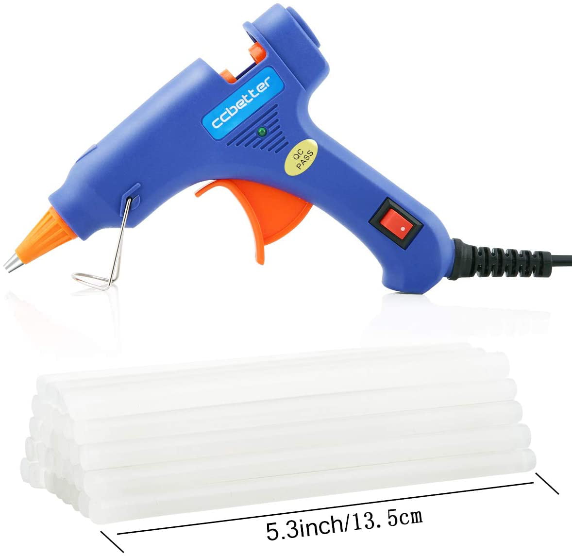 Glue Guns ccbetter Upgraded Mini Hot Melt Glue Gun with 30pcs Glue Sticks,Removable  Anti-hot Cover Glue Gun Kit with Flexible Trigger for DIY Small Craft  Projects & Sealing and Quick Daily Repairs 20-watt,Blue -