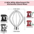 thumbnail image 3 of Stainless Steel Wire Whisk Tilt Stand Mixer For Kitchenaid K45ww Wp9704329 Ksm150 Ksm160 K45 Ksm90 Food Processor Accessory, 3 of 4