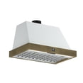 thumbnail image 2 of Forno Vittorio 36-Inch Wall Mount Range Hood, White with Antique Brass Trim, 424 CFM Airflow, Dishwasher-Safe Baffle Filters, Remote Control, 3-Speed Fan, Bright LED Lighting., 2 of 5