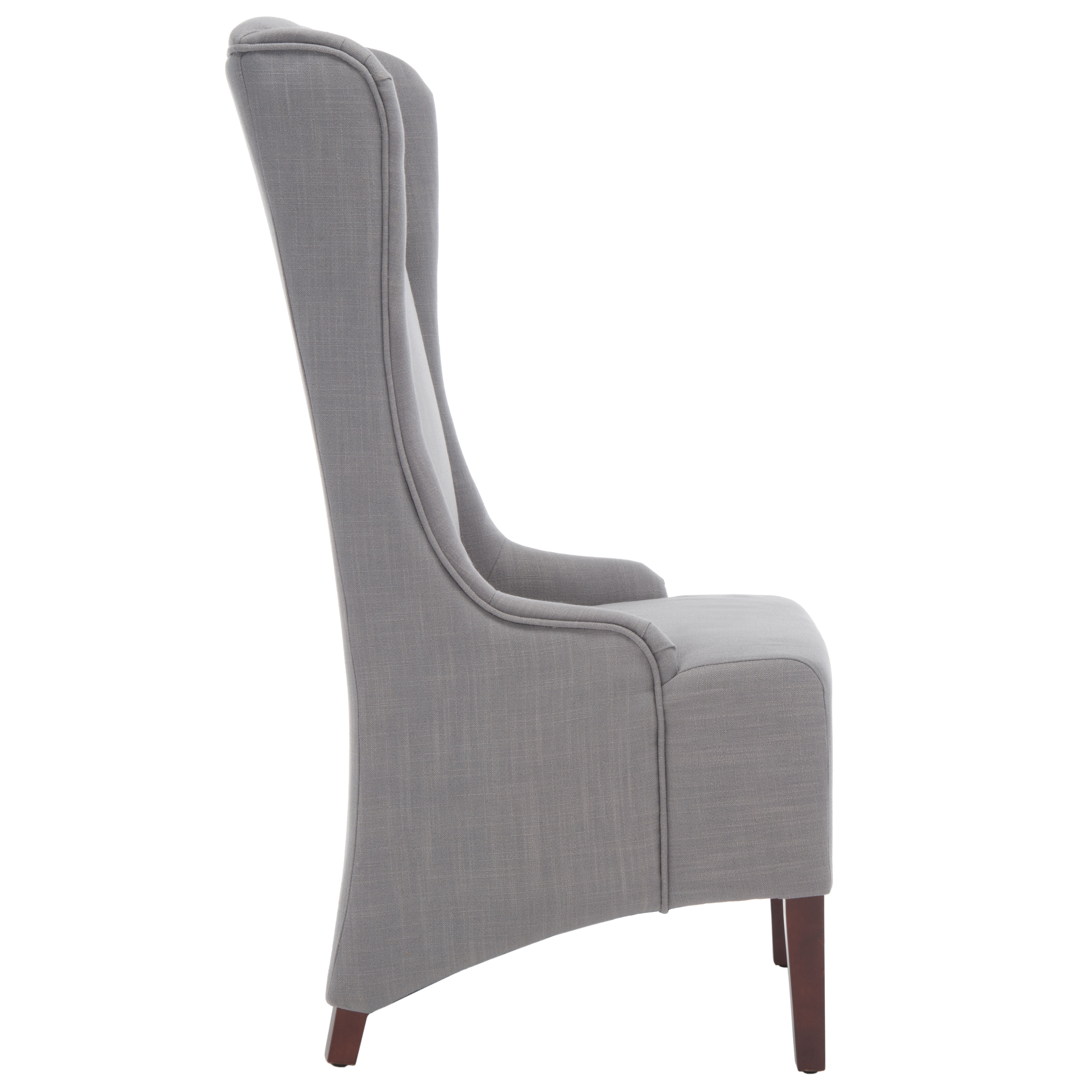 SAFAVIEH Becall Transitional Fabric Solid Dining Parsons Chair, Arctic Grey
