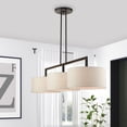 thumbnail image 3 of Livex Lighting Monroe 3-Light Metal & Fabric Linear Chandelier in English Bronze, 3 of 12