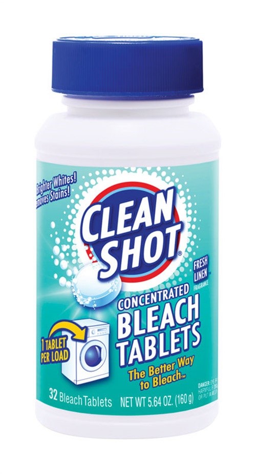 Clean Shot 828118 Fresh Linen Concentrated Bleach Tablets 32 Count
