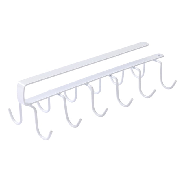 Coffee Mug Holder Under Shelf Storage Rack With 12 Hooks Wall Mounted Metal Rack For Kitchen Cabinets Pots Pans Spoons Spatulas