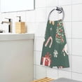 thumbnail image 3 of Yayeee 2 Pack Hand Towels for Bathroom 100% Cotton 16" x 28" Soft Absorbent Kitchen Towel, Yellow Christmas Gingerbread, 3 of 7
