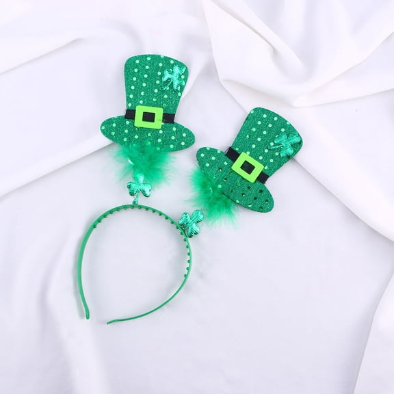 TAILTOSS 1Pcs Shamrock Headband Green Plush Fiber Patrick S Day Celebration Hair Hoop