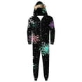 thumbnail image 2 of Oksale Family Christmas Hoodie Onesie Sleepwear Matching Sets Snowflake Cute Printing Jumpsuit Pajamas Super Soft Zipper loungewear for Couple Gift for Dad Black S, 2 of 7