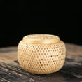 thumbnail image 6 of WHAMVOX 1Set Woven Tea Basket Bamboo Loose Tea Storage Containers Round Shape for Home Use, 6 of 8