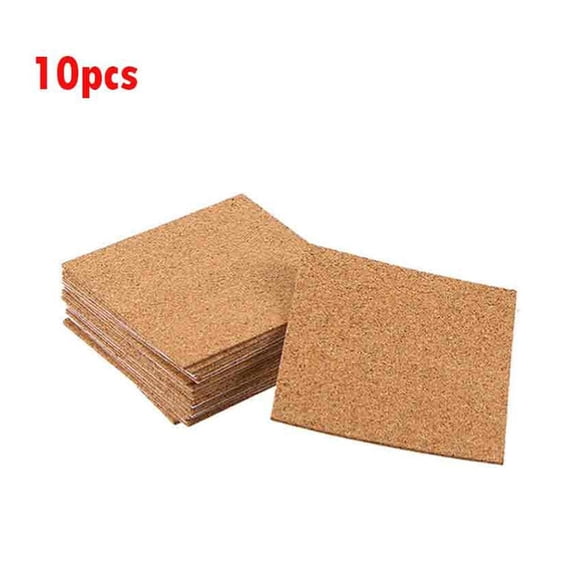 10Pcs Cork Coasters Square Cork Mat Self Sticker Diy Backing Sheet For Home Bar For Coasters Kitchen Tools