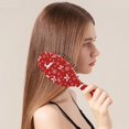 thumbnail image 2 of Red Christmas Reindeer and Snowflake Pattern Hair Brush,Girls Detangling Hair Brush,Glide Through Tangles with Ease for Wet & Dry Hair,8.8"X2.8", 2 of 7