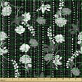 thumbnail image 2 of Ambesonne Floral Fabric by the Yard Upholstery, Polka Dots Chains Flowers, 10 Yards, Grey Charcoal Grey, 2 of 5