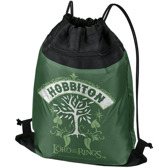 Lord of The Rings Hobbiton Drawstring Backpack Sports Bag Sackpack 17" x 13", Perfect for Gym, Yoga or Practice