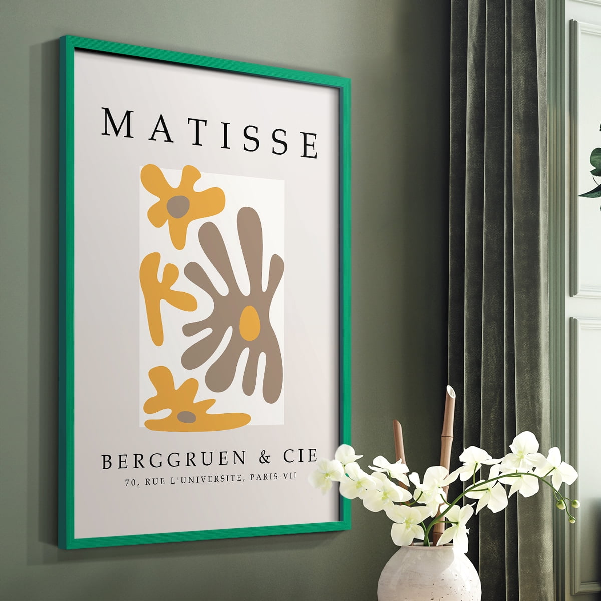 Matisse CCCXLIII in Green Solid Wood 8 x 10 Framed Print