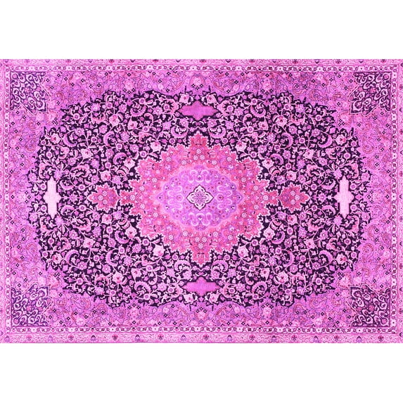 Ahgly Company Indoor Rectangle Medallion Pink Traditional Area Rugs, 7' x 9'