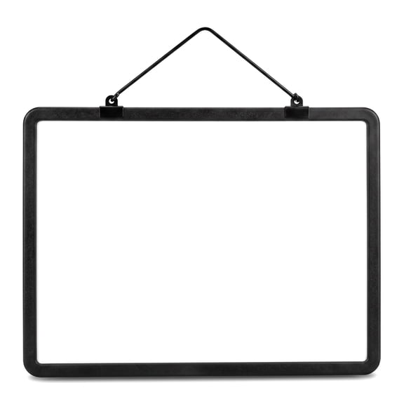 Double Sided Magnetic Dry Erase Whiteboard – Wall-Mounted or Hanging Marker Board, Black