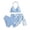 Blue, variant on Summer Girls' Leaf Patterned Bikini with Wrap Around Skirt and Three Piece Separate Swimsuit,Girls Swimsuit,9-10 Years