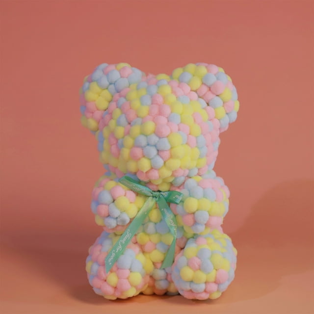 Peluche de oso pompón, juguete de regalo de San Valentín, adorno de peluche para niños