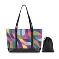 thumbnail image 7 of FORMRS Canvas Laptop Tote Bag for Women with 15.6" Computer Compartments Shoulder Handbag, Colorful Wavy Pattern, 7 of 7
