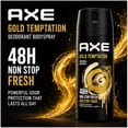thumbnail image 6 of AXE Gold Temptation Men’s Deodorant Body Spray, 48H Freshness Protection, Long-Lasting Scent, 150ml Aerosol Spray, 6 Pack, 6 of 7