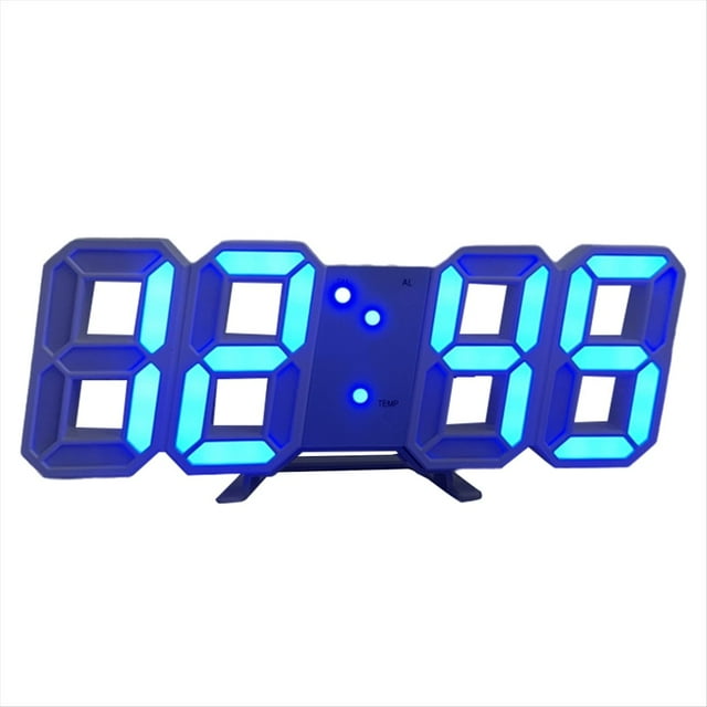 Reloj Despertador Digital 3D de Pared con Luz LED, Reloj Despertador de Escritorio con Temperatura, Ideal para el Hogar, la Cocina y la Oficina B