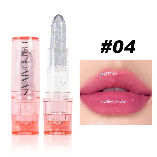 Puntoco Bálsamo labial cálido de 4 colores con brillo, antisequedad, hidratante y duradero.