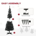 thumbnail image 3 of Kadyn Christmas Tree, Xmas Trees,5' Artificial Pencil Christmas Tree with 294 Realistic Branch Tips and Plastic Stand, Black, 3 of 6