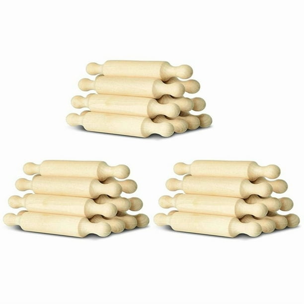 30X Mini Rodillo de Madera de 6 Pulgadas de para Hornear Cocina Rodillo Pequeño Rodillo de Masa de Madera