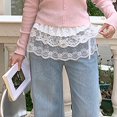 thumbnail image 3 of Korean Style Lace Skirt Hem, Polyester Layered, Versatile, 3 of 8