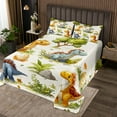 thumbnail image 2 of Dinosaur Bedspread Set Queen Size,Cartoon Dino Ancient Animals Coverlet Set,Kawaii Wildlife Safari Animals Bed Set,Dinosaur Eggs Jungle Woodland Watercolor Bedding Set, 2 of 5
