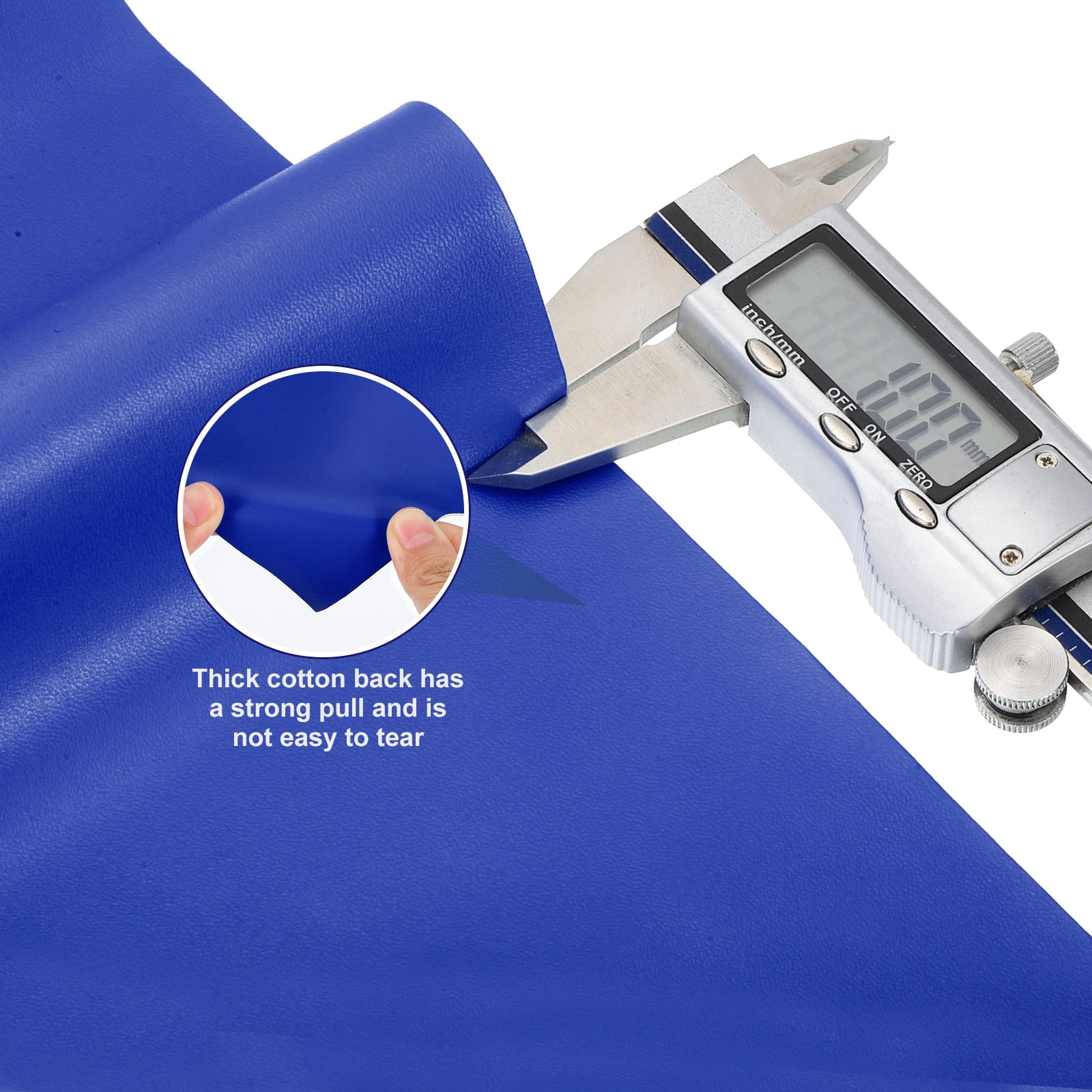 Uxcell Faux Leather 1 Yards Length 1mm Thick PU Leather for Sofa Bags DIY Crafts, Blue