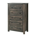 thumbnail image 5 of Keywhat Farmhouse 5 Drawer Dresser for Bedroom, Chest of Drawers Wood Organizer for Living Room, Dark Rustic Oak, 5 of 5