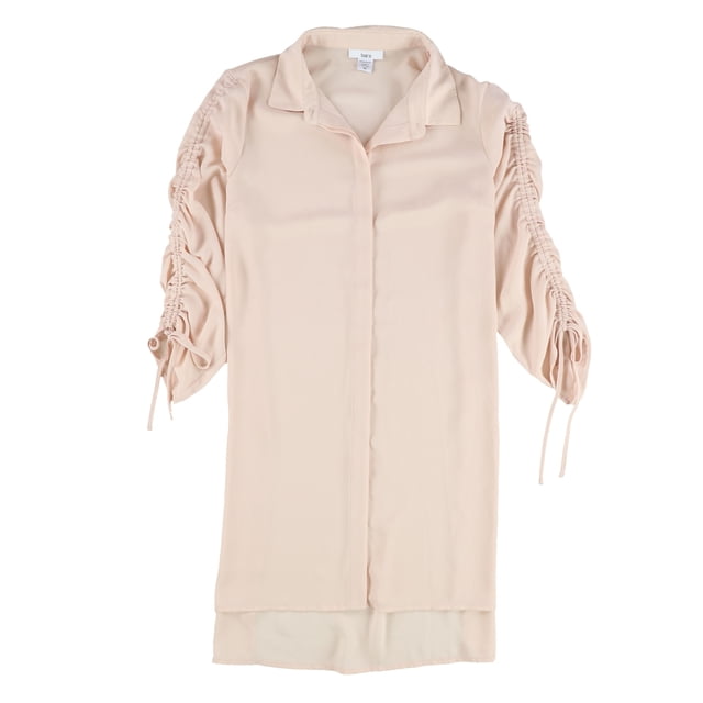 bar III Blouse Tunique Froncée pour Femmes, Rose, Petit