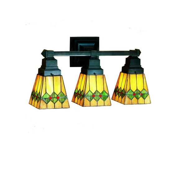 Meyda Home Indoor Living Room Decorative 20""W Martini Mission 3 Lt Vanity Light