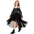 thumbnail image 3 of CIAKGIAF Tween Girls Victorian Gothic Corset Dress off Shoulder Lace Sleeve Christmas Gown, 3 of 6