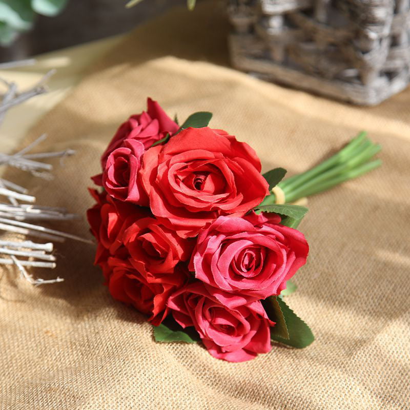 White Nubry 2pcs Artificial Peony Silk Flowers Bouquet for Wedding Home Garden Decoration 
