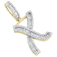 thumbnail image 4 of 10K Yellow Gold Baguette Diamond Initial X Pendant 1.50" Letter Charm 3/4 CT., 4 of 6