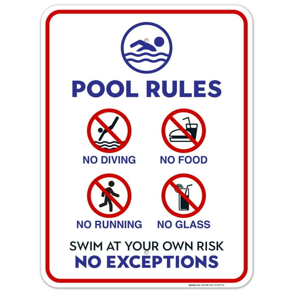 Pool Sign, Pool Rules Sign,