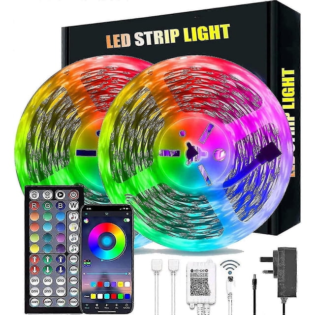 20m LED light Bluetooth RGB light LED light strip with 44 key remote control music sync color changing LED mood light strip