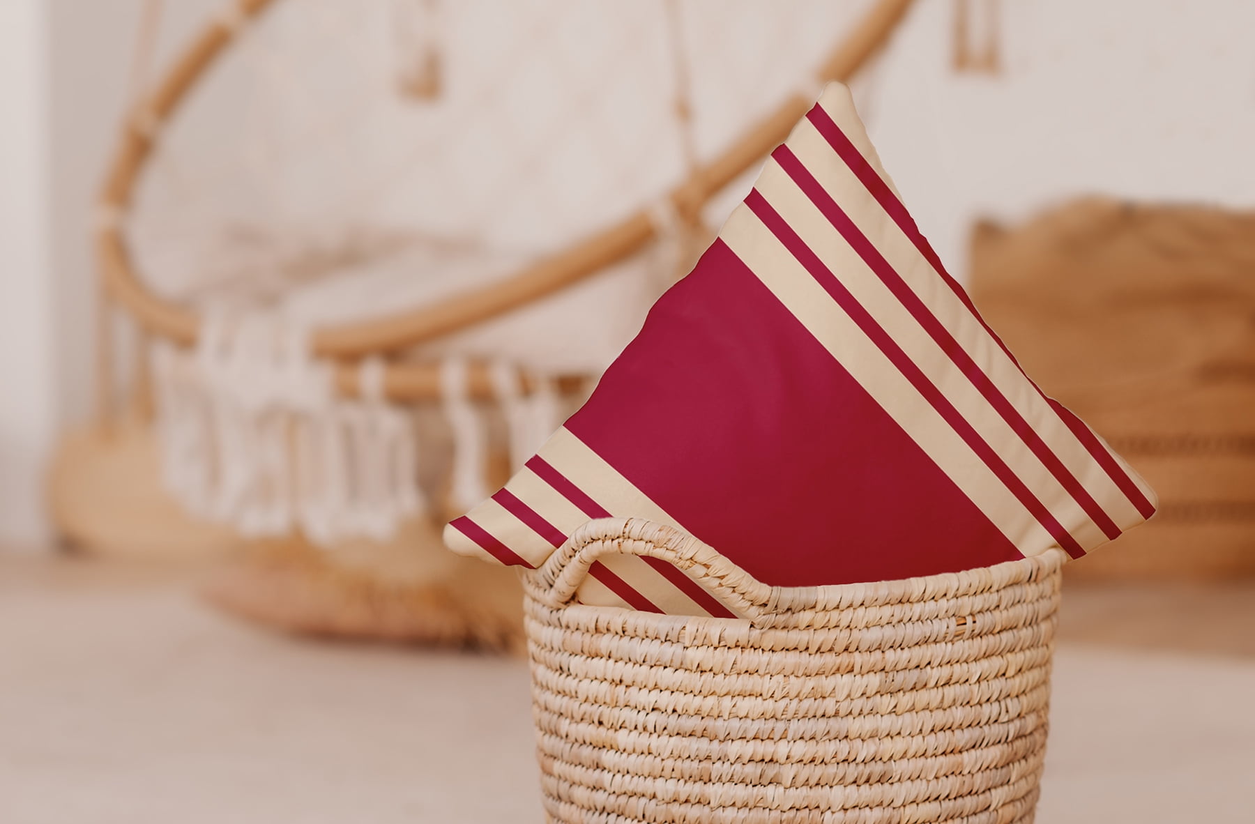 Simply Daisy 16" x 16" Stripe Decorative Throw Pillow, Cranberry