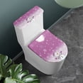 thumbnail image 2 of HELLHERO Toilet Lid Dust Cover Set 2 Pcs Set Dust-Proof Elastic Bottom Toilet Lid Cover Set Soft, Purple Snowman Set, 2 of 8