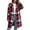 Red 16, variant on Karymi Loose Mid‑Length Plaid Wool‑Blend Jackets for Women, Notched Lapel Button‑Up Long Sleeve Woolen Overcoat with Pockets