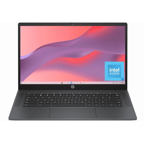 HP Chromebook 14 inch Laptop, HD Display, Intel Processor N100, 8 GB RAM, 128 GB UFS, Intel UHD Graphics, Chrome OS, Chalkboard Gray, 14a-nf0099nr