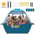 thumbnail image 4 of COMMOUDS Beach Tent, Sun Shelter for 8-10 Person, UPF 50+ Beach Sunshade Canopy, Portable, Easy Set-Up (Sky Blue), 4 of 6