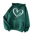 thumbnail image 3 of DDAPJ pyju Womens Heart Print Hoodie 2023 Fall Fashion,Teen Girls Cute Graphic Hooded Sweatshirt Loose Casual Long Sleeve Drawstring Pullover Hoodies with Kangaroo Pocket, 3 of 4