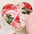 thumbnail image 1 of Rosa De Jabón Caja De Regalo Con Forma De Corazón De San Valentín Para Bodas Con Ramo De Jabón De Rosas Artificiales (Rosa), 1 of 3